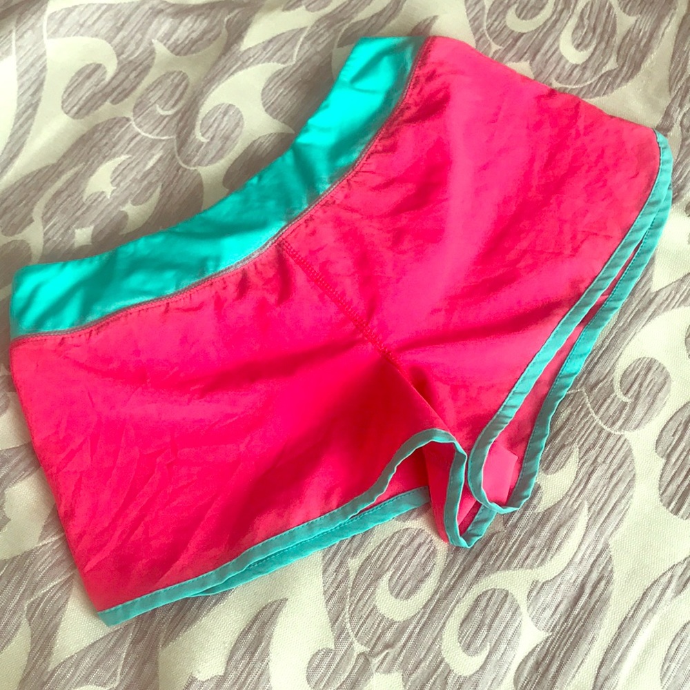 Pink Running Shorts with Back Pocket Zipper